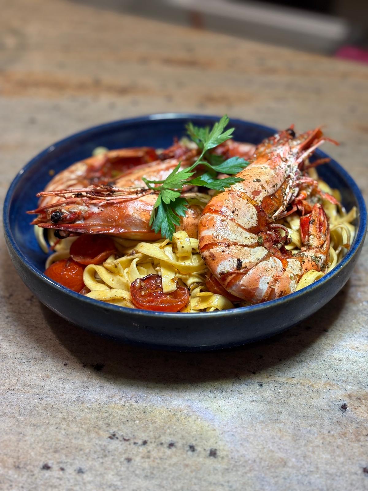Tagliatelles aux gambas
